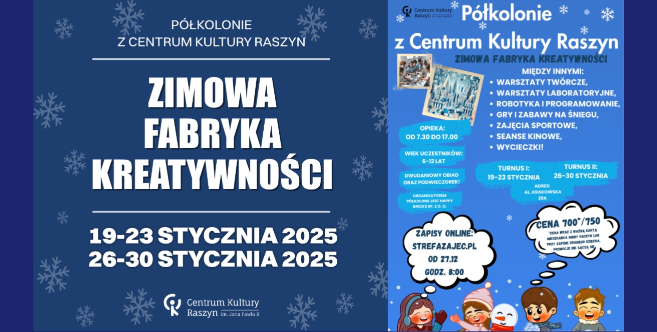 Zimowa Fabryka Kreatywności - Pełne atrakcji zimowe półkolonie