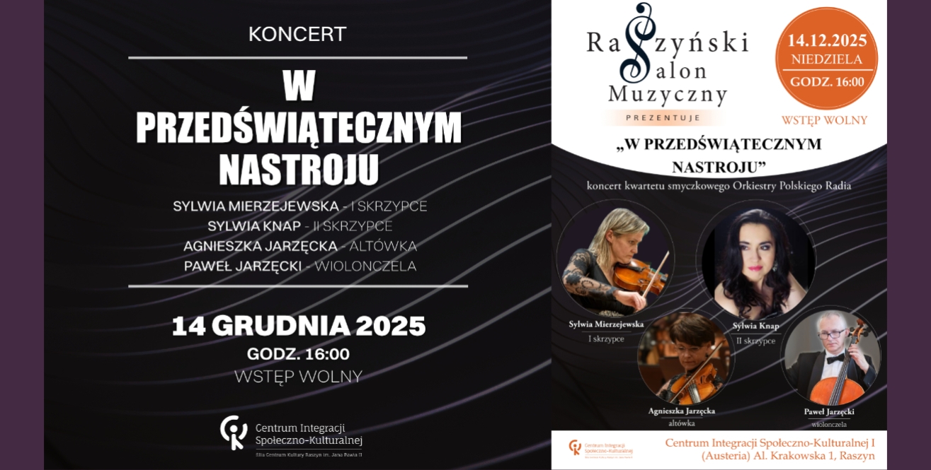 W przedświątecznym nastroju – koncert kwartetu smyczkowego Orkiestry Polskiego Radia