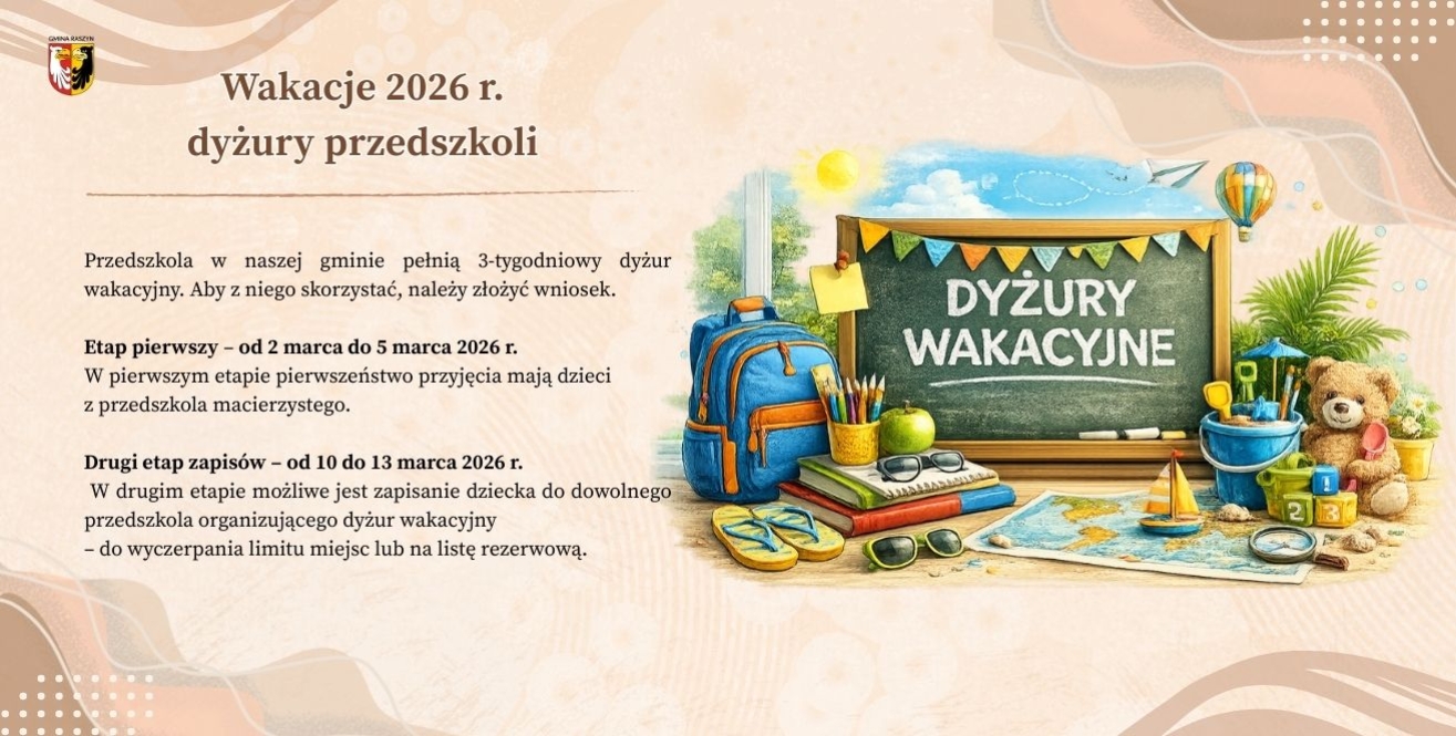 Dyżury wakacyjne przedszkoli w 2026 roku