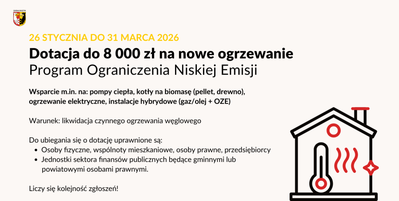 Program Ograniczenia Niskiej Emisji - złóż  wniosek i zyskaj dotację do 8 tys. zł