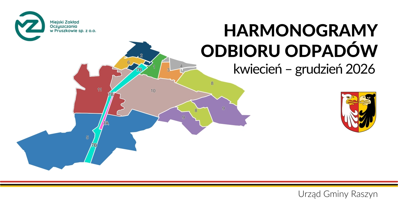 Harmonogramy odbioru odpadów kwiecień - grudzień 2026 
