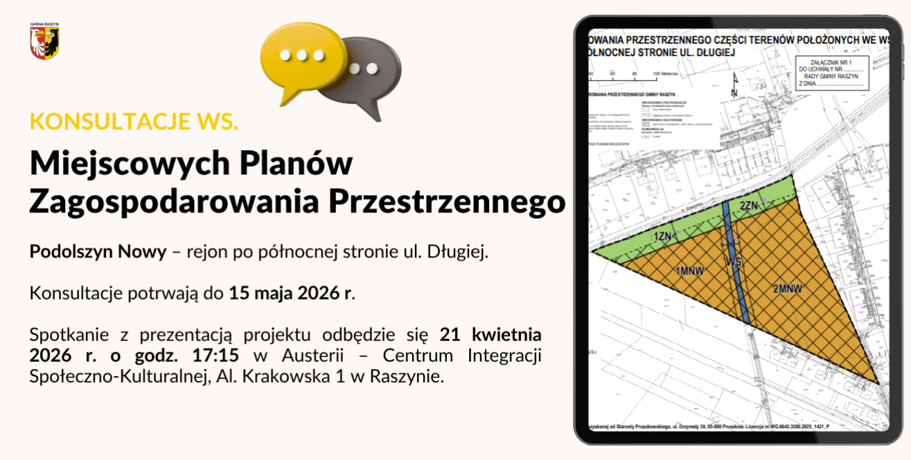Konsultacje społeczne – MPZP ul. Długa (Podolszyn Nowy)