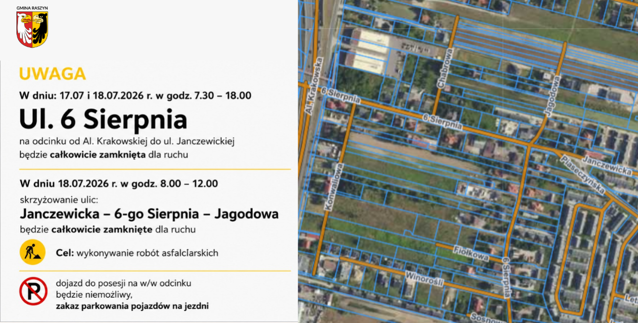Zamknięcie ulicy 6 sierpnia