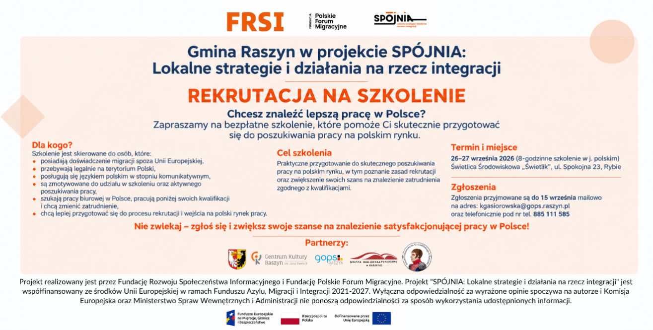 Bezpłatne szkolenie z poszukiwania pracy na polskim rynku
