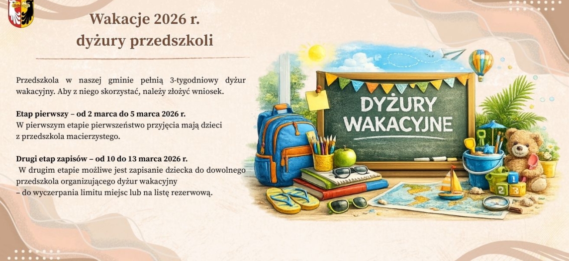 Dyżury wakacyjne przedszkoli w 2026 roku