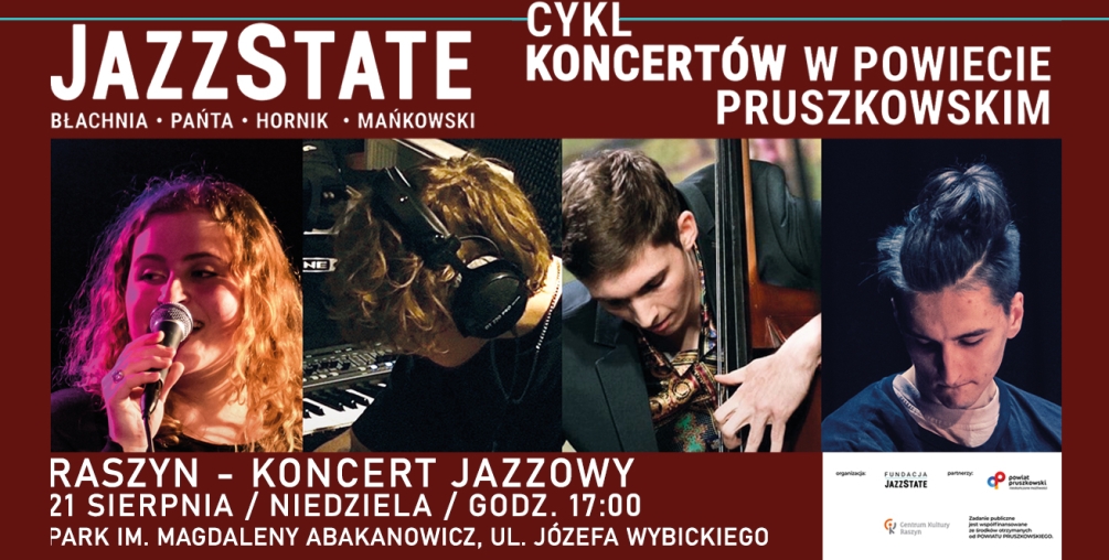 Plakat: Koncert CKR - JAZZSTATE, 21 sierpnia godz. 17