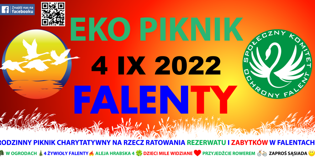 Plakat: Eko-Piknik dla Rezerwatu w Falentach 04.09.2022 godz. 12:00