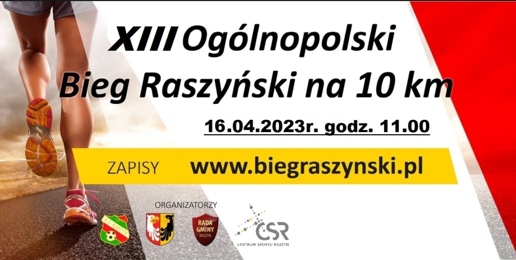 Plakat: XIII Ogólnopolski Bieg Raszyński na 10 km