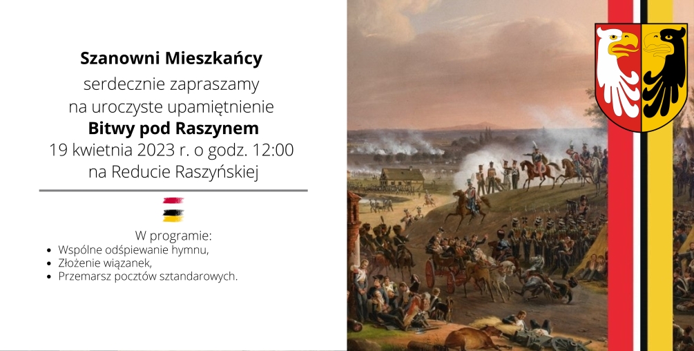 Plakat: Uroczyste upamiętnienie Bitwy pod Raszynem