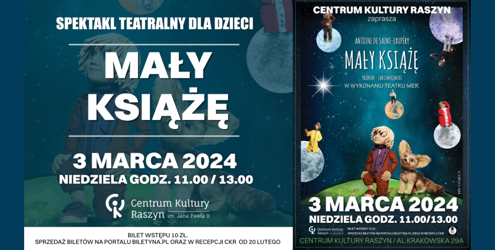 Plakat: Spektakl teatralny dla dzieci "Mały Książę"