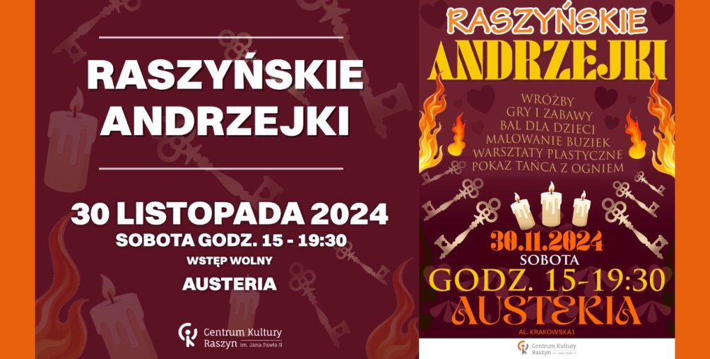 Artystyczny wieczór andrzejkowy do raszyńskiej Austerii!