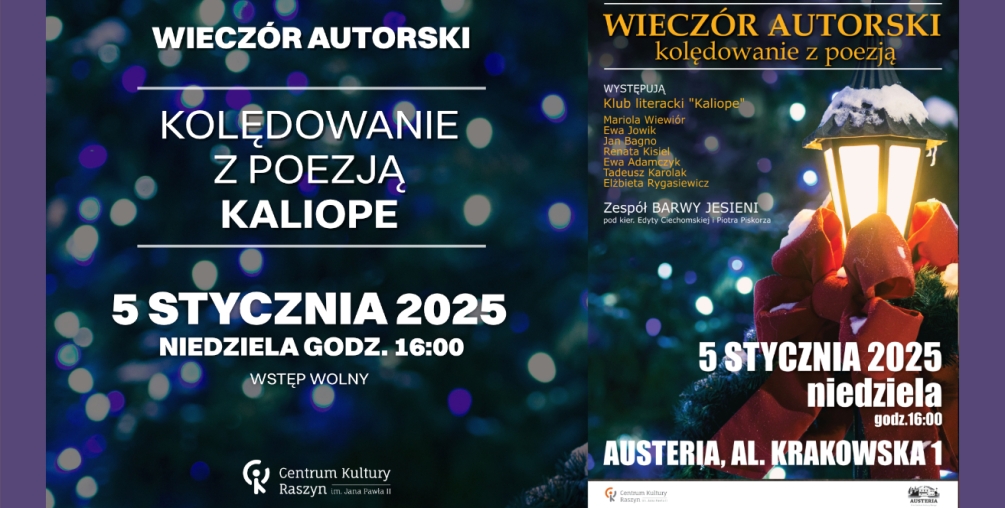 Wspólne kolędowanie z Klubem Literackim "Kaliope" w Austerii!