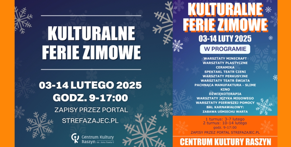 KULTURALNE FERIE ZIMOWE W CKR 2025