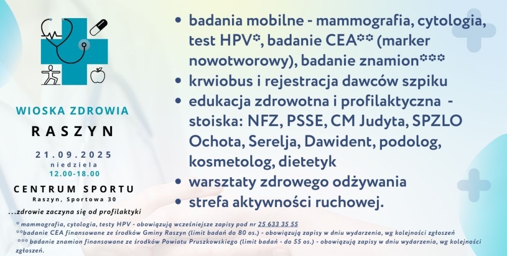 Wioska Zdrowia - profilaktyka, sport, rekreacja i bezpłatne badania