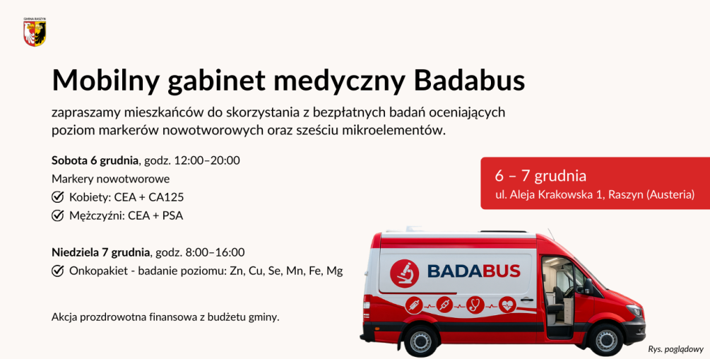 Mobilny gabinet medyczny Badabus - bezpłatne badania