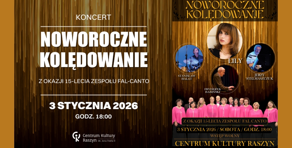 Noworoczne Kolędowanie z Trio z udziałem LILY z okazji 15-lecia zespołu Falcanto