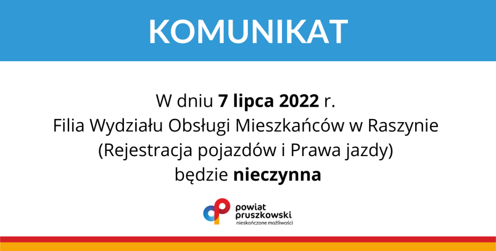 Filia WOM będzie nieczynna