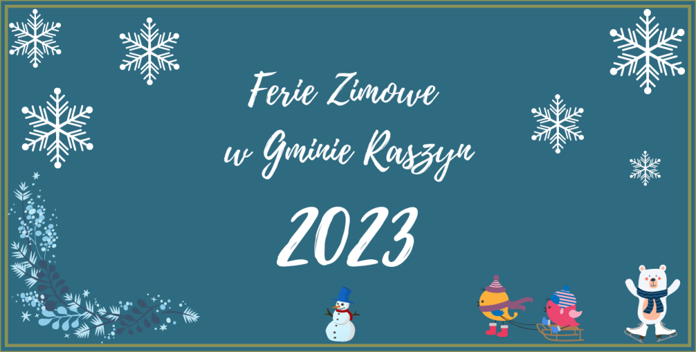 Plakat: Ferie Zimowe w Gminie Raszyn