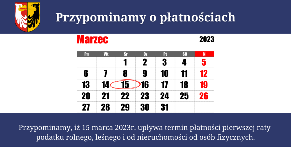 Przypominamy o płatnościach