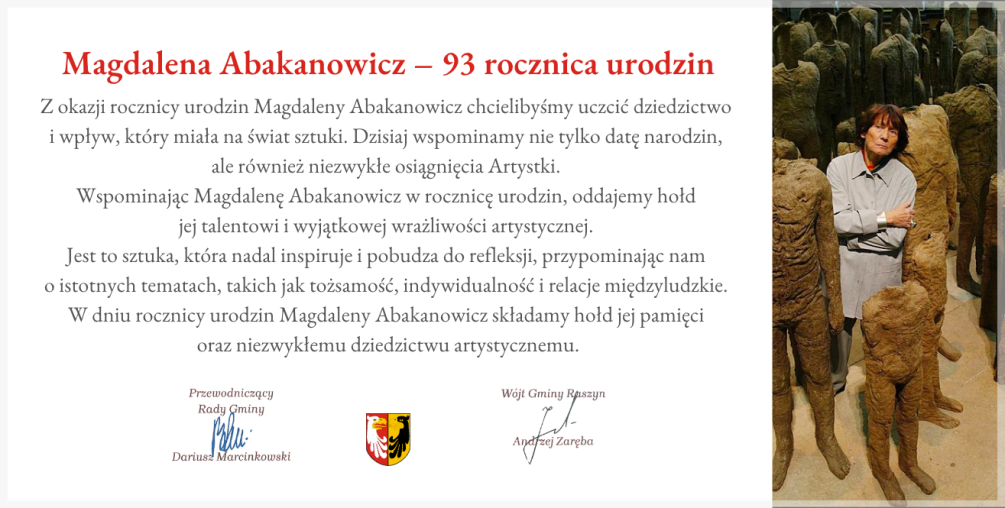 Plakat: Magdalena Abakanowicz – 93 rocznica urodzin