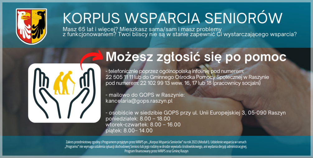 Plakat: Korpus Wsparcia Seniora w Gminie Raszyn