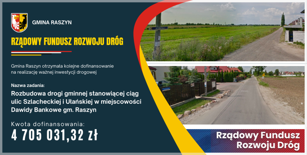 Rozbudowa drogi gminnej stanowiącej ciąg ulic Szlacheckiej i Ułańskiej w miejscowości Dawidy Bankowe gm. Raszyn