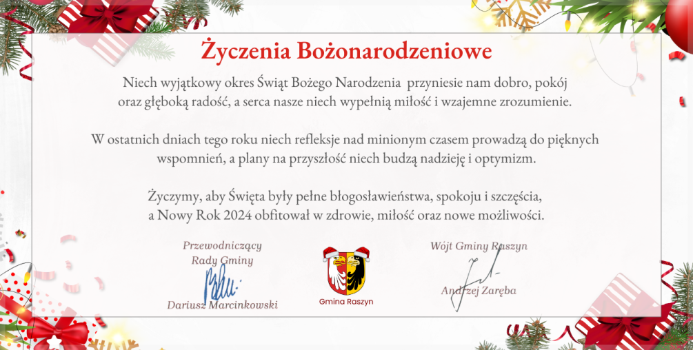 Plakat: Życzenia Bożonarodzeniowe