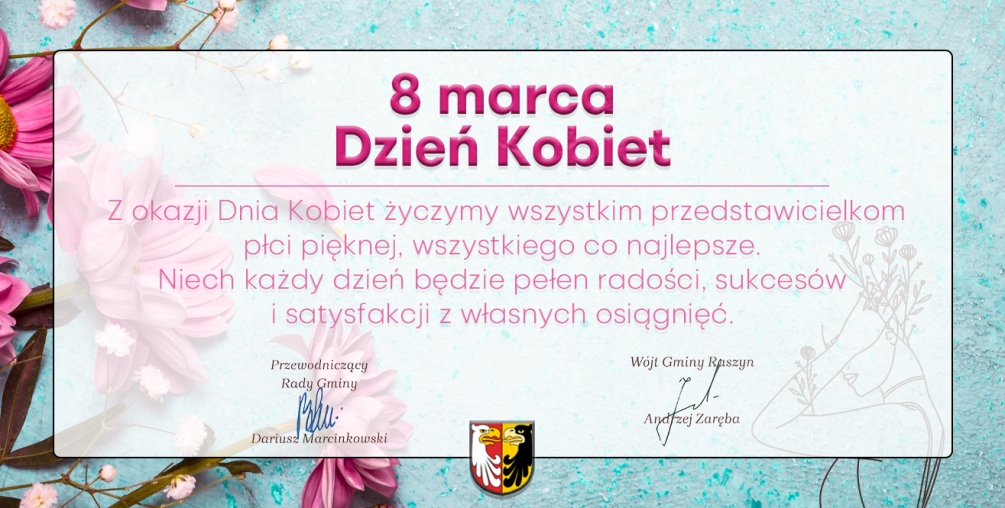 Plakat: Życzenia z okazji Dnia Kobiet