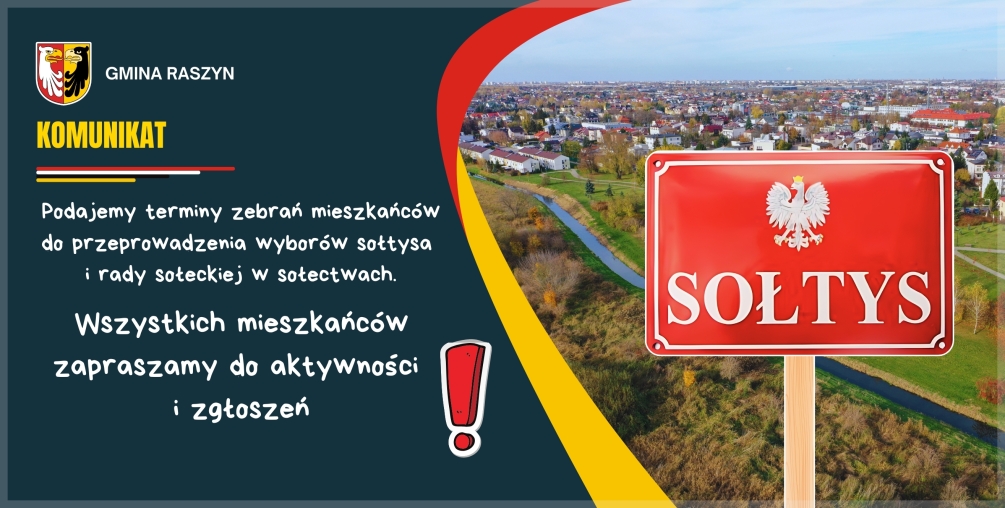 Plakat: Terminarz zebrań wyborczych w Sołectwach