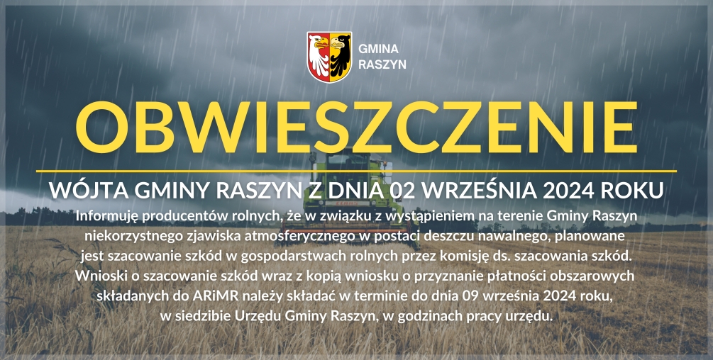 Plakat: Szacowanie szkód w gospodarstwach rolnych