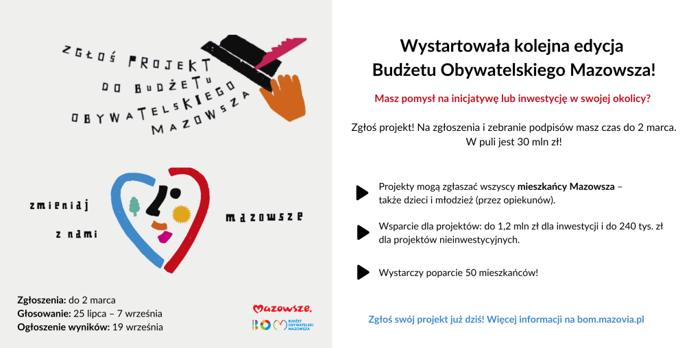 Wystartowała kolejna edycja Budżetu Obywatelskiego Mazowsza!