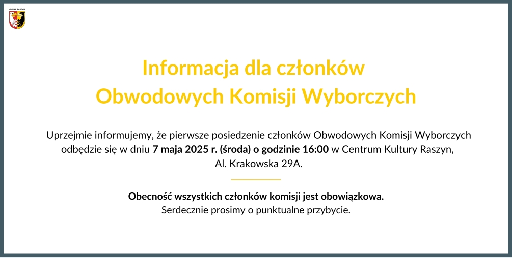 Informacja dla członków Obwodowych Komisji Wyborczych