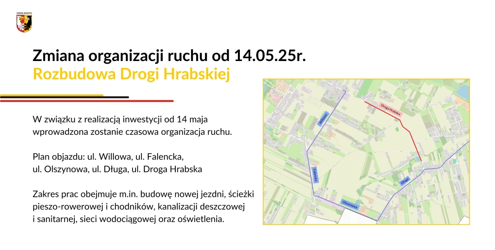 Czasowa zmiana organizacji ruchu ul. Droga Hrabska od ul. Jaworowskiej do ul. Za Olszyną