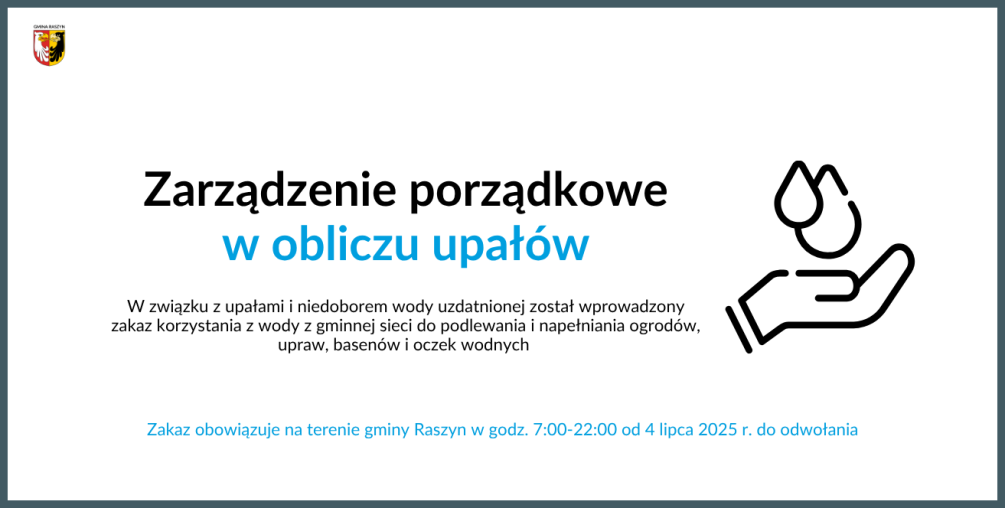 Zarządzenie porządkowe w obliczu upałów: zakaz korzystania z wody z gminnej sieci do podlewania i napełniania ogrodów, upraw, basenów i oczek wodnych