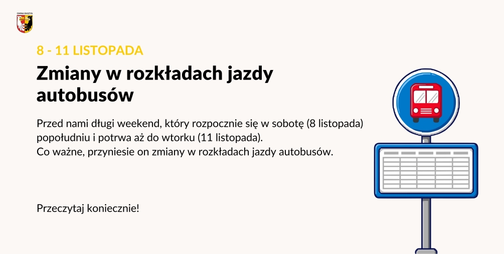 Zmiany w rozkładach jazdy autobusów podczas długiego weekendu