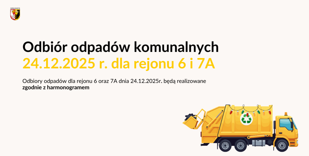 Odbiór odpadów komunalnych w dniu 24.12.2025r.