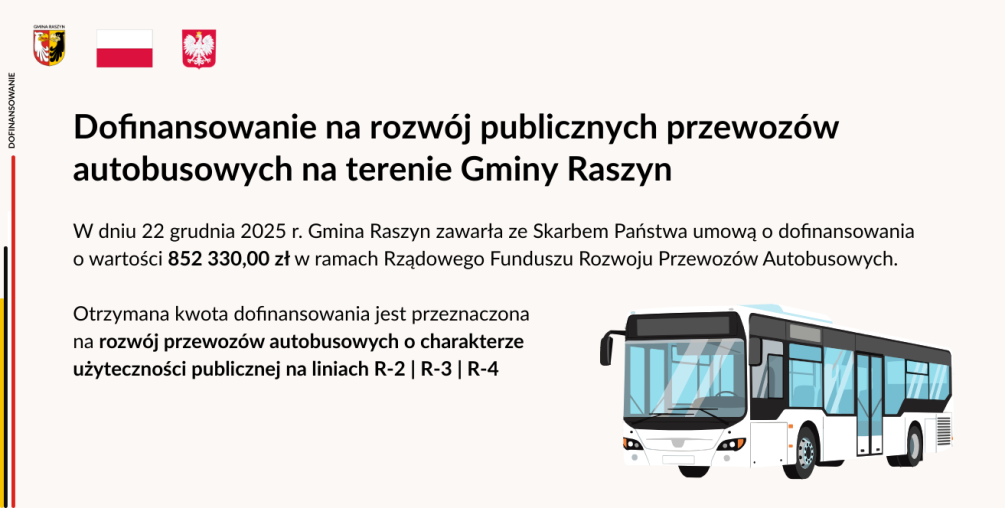 Dofinansowanie na rozwój przewozów autobusowych w Gminie Raszyn