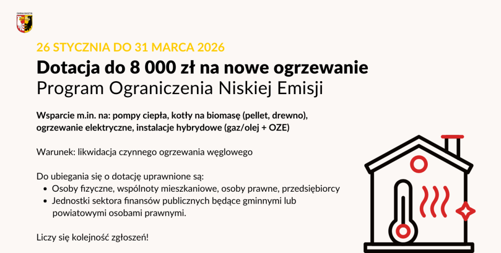 Program Ograniczenia Niskiej Emisji - złóż  wniosek i zyskaj dotację do 8 tys. zł