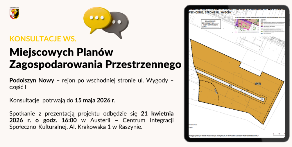 Konsultacje społeczne – MPZP ul. Wygody (Podolszyn Nowy)