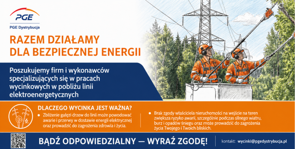 wycinką drzew i gałęzi znajdujących się w pobliżu linii elektroenergetycznych