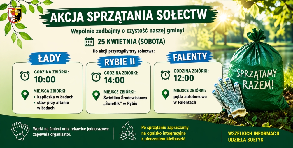 Akcja sprzątania sołectw w Gminie Raszyn