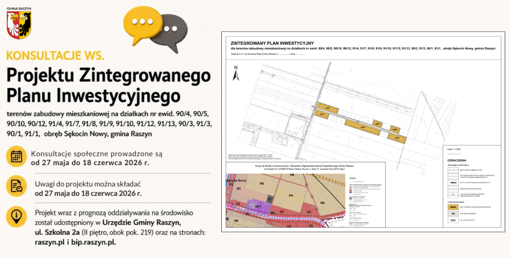 Konsultacje społeczne dotyczące projektu Zintegrowanego planu inwestycyjnego dla terenów w Sękocinie Nowym