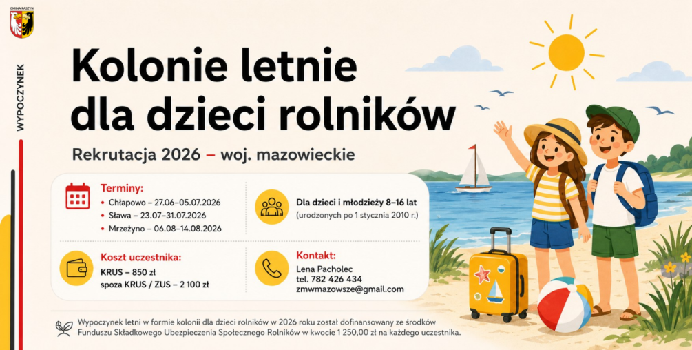 Kolonie letnie dla dzieci rolników – ruszyła rekrutacja na wakacje 2026