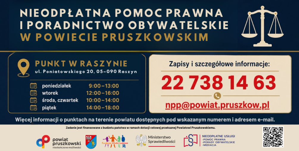 Nieodpłatna pomoc prawna i poradnictwo obywatelskie w Powiecie Pruszkowskim