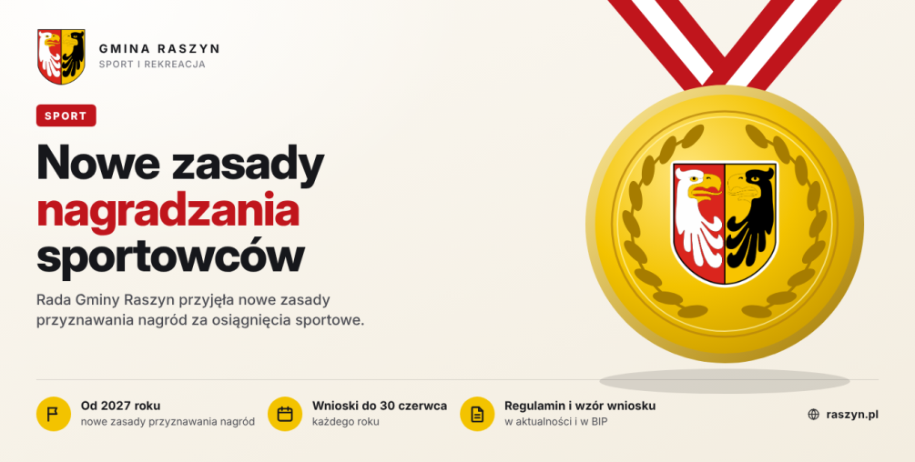 Nowe zasady nagradzania sportowców w Gminie Raszyn